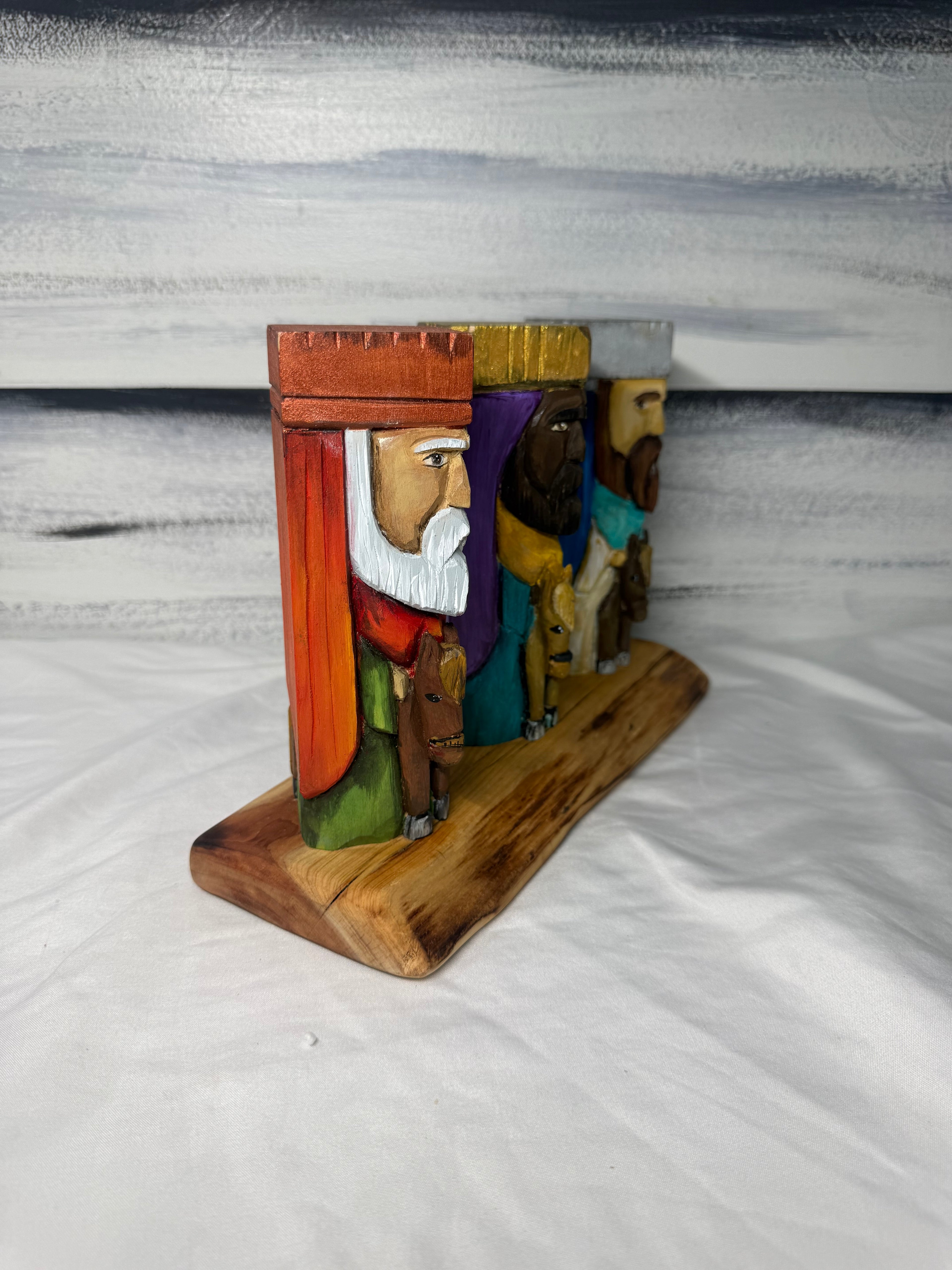 Reyes magos tallados artesanales