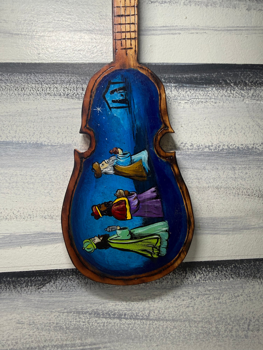 Reyes magos pintura en Cuatro Puertorriqueño