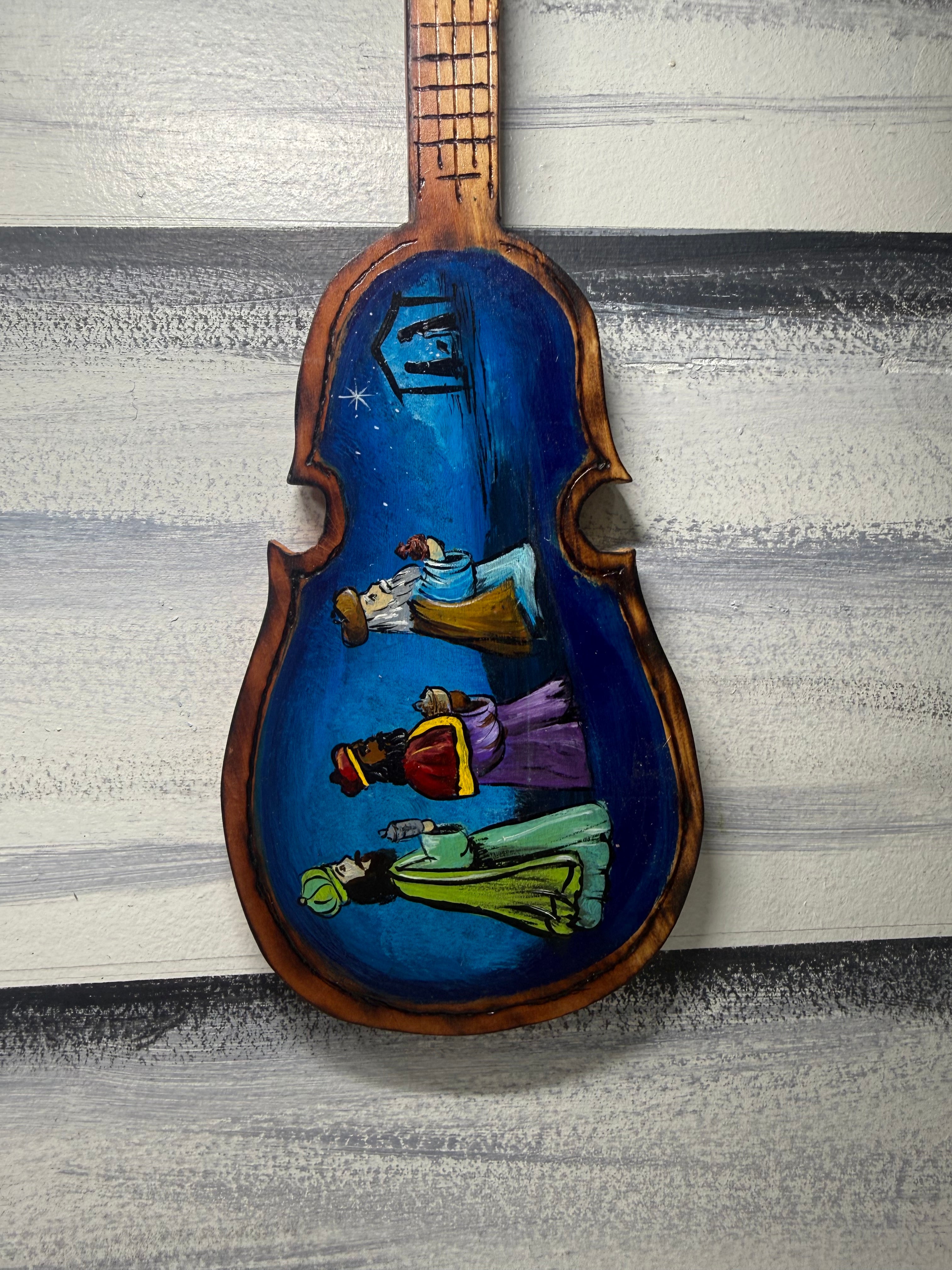 Reyes magos pintura en Cuatro Puertorriqueño